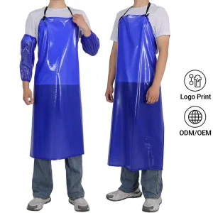 Adjustable Neck PVC Apron Waterproof Oil Proof Extra Long Large Soft Acid Alkali Resistant for Food Processing Plant Slaughter