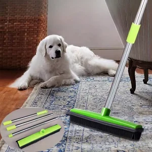 Adjustable Pet Hair Broom Stainless Steel Floor Brush Carpet Dog Hair Remover Broom Household Dog Cleaning Squeegee Long Handle
