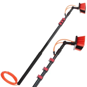 Adjustable Telescopic Pole with Cleaning Brush for Water Fed Window Cleaning System Durable Aluminum Tool