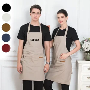 Adult Size Adjustable Fashion Cross Salon Cleaning Bib Apron Sleeveless Sustainable Nonwoven Cotton Polyester