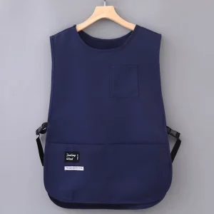 Adult Volunteer Activity Vest Supermarket Uniform Clerk Workwear Waistcoat Vests