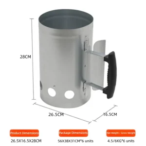Adults Outdoor Camping Kitchen Portable Metal Ignition Charcoal Bucket for Campers