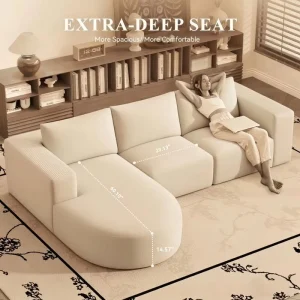 Alibabaa Trends Household Furniture Items Packed in Small Carton L Shaped Sofa Couch Ideal for Small Space