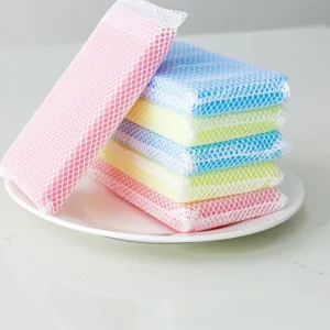 All Purpose Nylon Mesh Long Lasting Reusable Dishwashing Scouring Pads Sponge