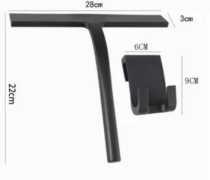 All Purpose Shower Squeegee for Shower Doors Bathroom Window and Car Glass Black Stainless Steel