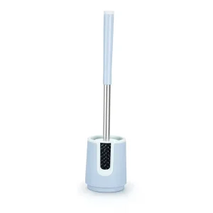 All Purpose TPR Toilet Washing Brush Rust Resistant Steel Shaft With Matching Storage Base Bathroom Accessory