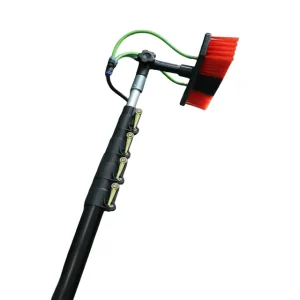 Aluminum 12-24ft Water Fed Telescopic Solar Panel Cleaning Spray Brush Water Fed Brush