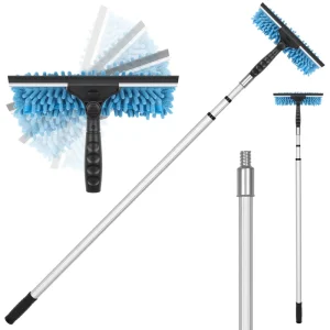 Aluminum Alloy Telescopic Window Cleaning Kit Large Chenille Brush Detachable Rubber Squeegee Eco Friendly Outdoor Glass OEM ODM