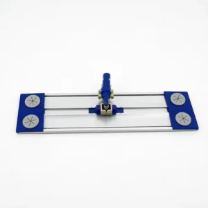 Aluminum Flat Mop Frame with Blue Clips Adjustable Swivel Connector for Dust Pads Lightweight & Durable Cleaning Base