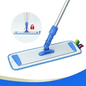 Aluminum Flat Mop Frame with Microfiber Refill Pad Lock-up Feature for Commercial Cleaning