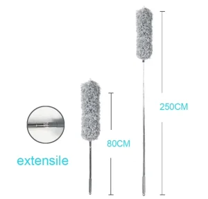 Aluminum Microfiber Feather Duster Extendable Telescopic Cobweb Extending Brush Made of Plastic