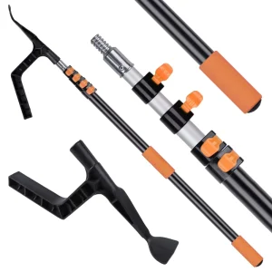 Aluminum Pole Extension Telescopic Roof Gutter Cleaning Tools Shovel and Claw for Leaves