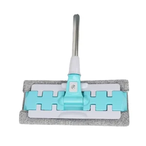 Aluminum Pole Stainless Steel Head Lazy Clip Cloth Type Hands Free Flat Mop Household Floor Cleaning Tool