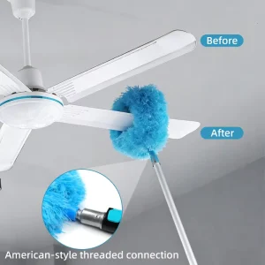 Aluminum Telescopic Duster with Detachable Head for High Ceiling Fan Cleaning Eco-Friendly Disposable Design