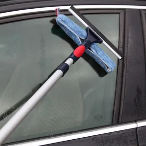 Aluminum Telescopic Pole Glass Cleaner Double Sided High Rise Window Wiper Scraper Wash Tool Cleaning Brush Manual for Windows