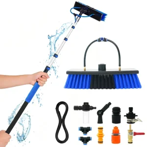 Aluminum Telescopic Water Fed Cleaning Pole with Brush for Window Glass and Solar Panel Eco Friendly Household Cleaning