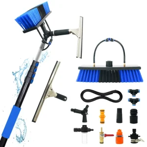 Aluminum Water-Fed Cleaning Pole Brush for Glass Solar Panels and Buildings