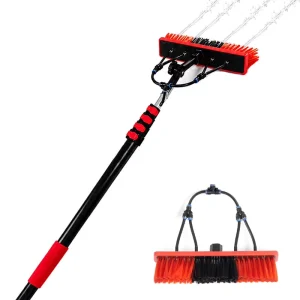 Aluminum Water Fed Pole Solar Panel Cleaning Kit with Adjustable Extension Pole and Window Cleaning Brushes
