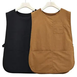 American Country Sleeved Apron Water Repellent Waterproof Vest Kitchen Cooking Barber Shop Overalls