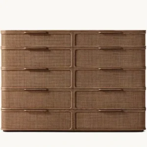 American-Style Solid Wood 10-Drawer Chest of Drawers