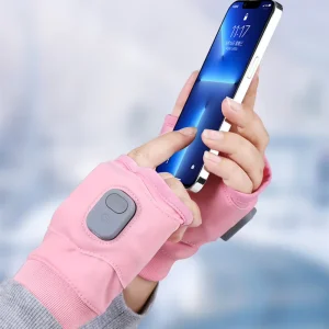 Anti-Slip Windproof Winter Fingerless Gloves Touch Screen Heating Rechargeable Household Outdoor Work Office