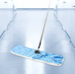 Anti static Ultra fine Fiber Dust free Stainless Steel Mop with Manual Wringing Lightweight (<2kg) for Office Space Use