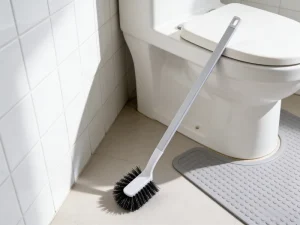 Antibacterial Bristle Toilet Brush Durable Aluminum Handle Non Scratch Ideal for Daily Bathroom Cleaning