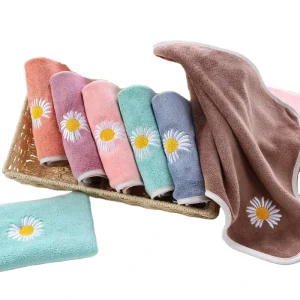 Antimicrobial Kitchen Microfiber Towel Coral Fleece Washable Flower Fast Drying Cloth for Dish Cleaning Woven Technique