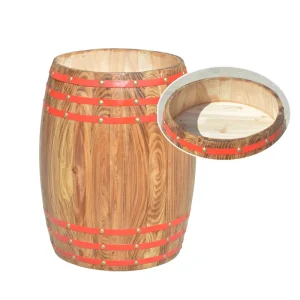 Antique Oak Barrel Flower Pots and Ice Buckets for Wine & Beverage Display for Shopping Mall & Supermarket Display