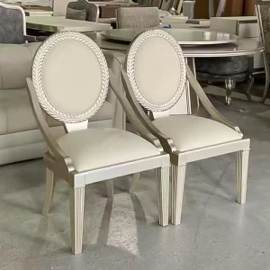 Antique Traditional French Style Wooden Armchairs Handcrafted with Carved Details for Dining Hotel or Home Use