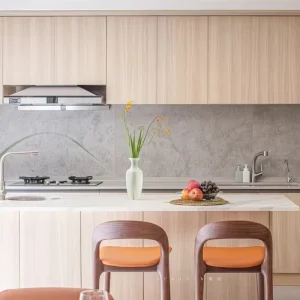 Apartment Kitchen Cabinet All in One Set with Sink Storage and Countertop Space Efficient