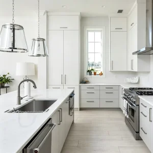 Apartment Kitchen Cabinet Modern Kitchen Cabinets Complete Kitchen Cabinet Set with Sink Base Cabinets and Melamine Board
