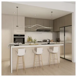 Apartment Kitchen Use Modern Kitchen Cabinet With Island Bench