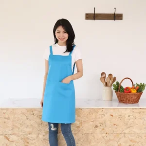 Apron Custom Logo Fast Shipping Garden Aprons Waterproof 100% Polyester Woman Kitchen Apron With Pocket