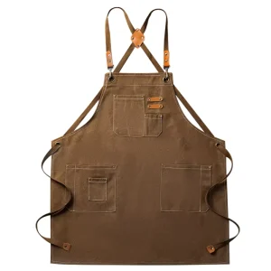 Apron Multi Pockets Adjustable Straps Water Resistant Design for Work Daily Use