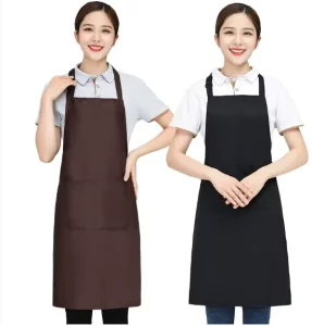 Apron Waterproof and Oil resistant in Stock for Customization Kitchen Workwear for Men and Women Waist Apron
