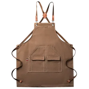 Apron with Large Pockets Sleeveless Cross shoulder Straps Customizable Logo Customizable Size Packaging