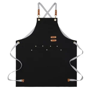 Aprons Kitchen Cooking Custom Plain Color Black Waiter Waterproof Logo Apron