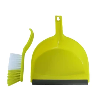 Assorted Colors Plastic Cleaning Kit with Dustpan and PET Brush for Home Use