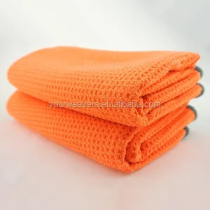 Auto Detailing Car Drying Towel Window Glass 50X80cm Waffle Weave 400gsm Microfiber Cleaning Cloth for Kitchen Use