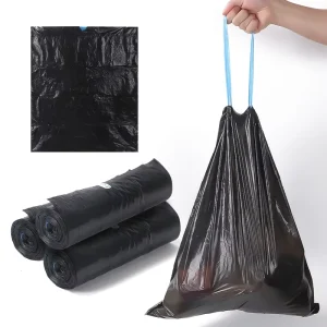 Automatic Closing Drawstring Flexo Printed Customizable Multi Layer PE Disposable Portable Square Bottom Grocery Use Bag