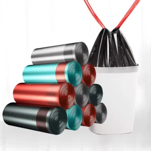 Automatic Closing Drawstring Garbage Bag Thickened Plastic Disposable Household Kitchen Packaging Trash Bags