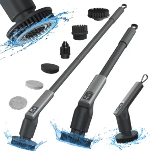 Automatic Electric Spin Scrubber Cleaning Brush with Long Extend Handel and 8 Different Brush Heads Kitchen and Toilet Cleaner