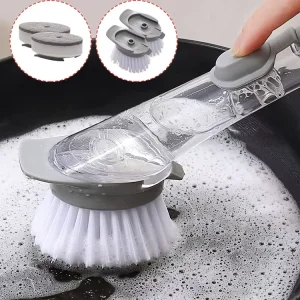 Automatic Long Handle Kitchen Dish Soap Dispensing Cleaning Brush