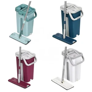 Automatic for with Steel Pole Bucket Telescopic Handle 80 90% Dehydration Rate Magic Microfiber Mop for Home Floor Cleaning