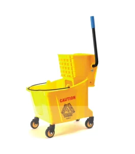 B 040D 32L Single Mop Wringer Trolley with Plastic Bucket for Water Cleaning PP Material for Restaurants