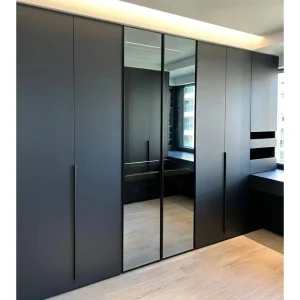 BACHWOOD Dark Gray Wardrobe with Drawers Modern Armoire Customizable Gentleman’s Closet