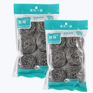 BONNO 6pcs bag Steel Wool Scrubber Stainless Steel Scouring Pad Heavy Duty Metal Scour Sponge for Tough Kitchen Cleaning
