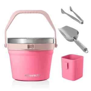 BPA FREE 18 8 Stainless Steel Ice Hard Cooler Bucket With Portable Handle Lid 7L 230oz Cooler Box to Keep 48 Hours Cold