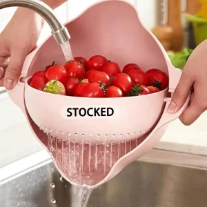 BPA-Free Double-Layer Flexible Spinning Kitchen Sink Colander, Food-Grade PP
